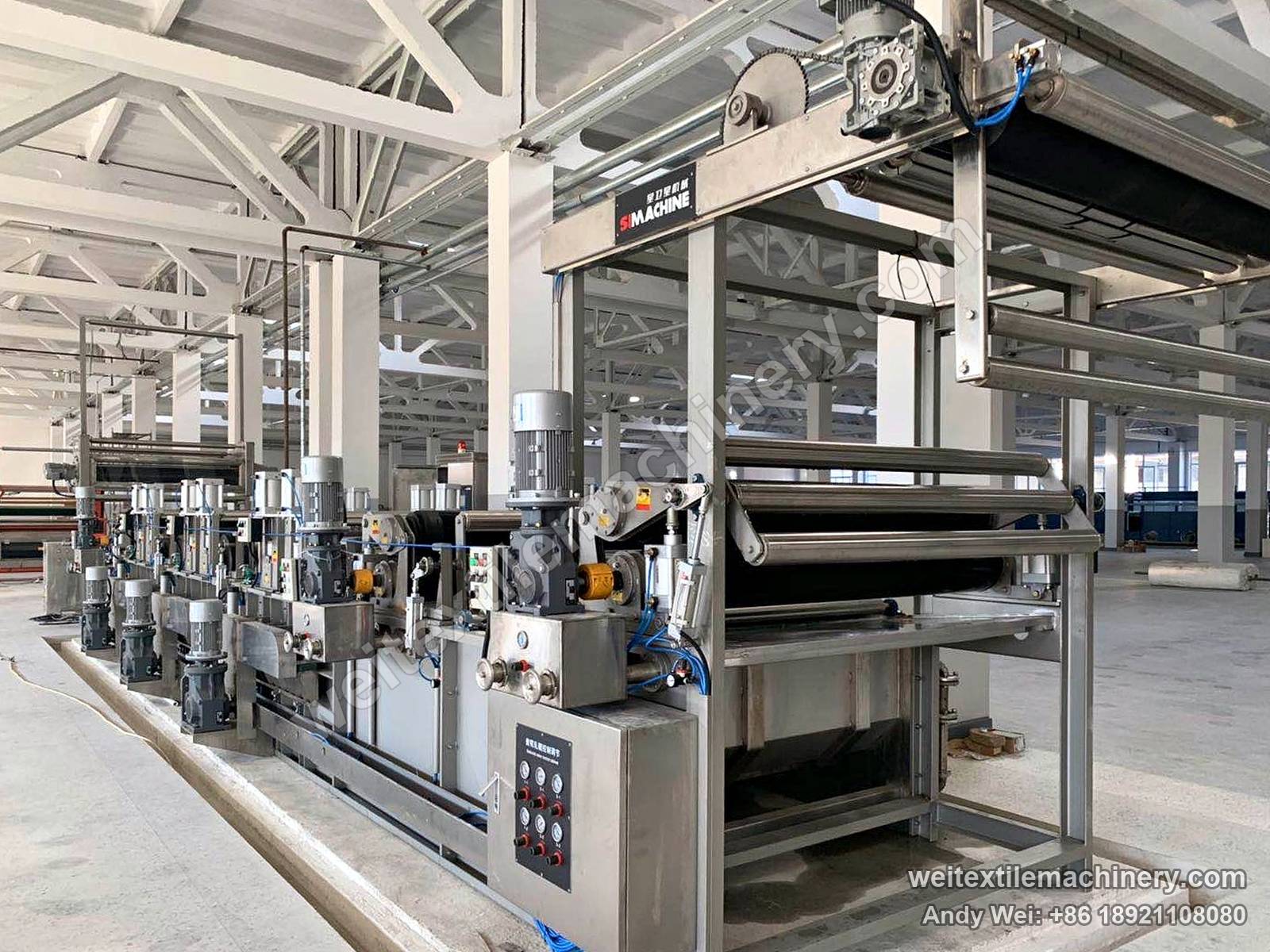 QL continuous crabbing and drying line at UZWOOLENTEX, full length from the entry end