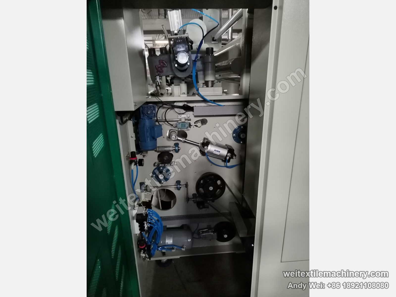 Used Danti Paolo DP7 shearing machine, other drive compartment with worm gear, pulley and pneumatics