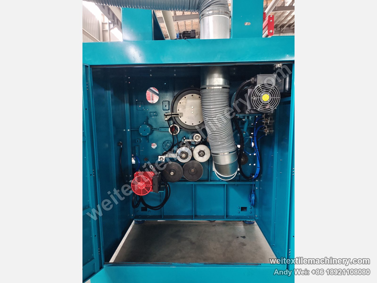 Used Lafer GRI 90 raising machine, other drive compartment with pulleys, gears and fan