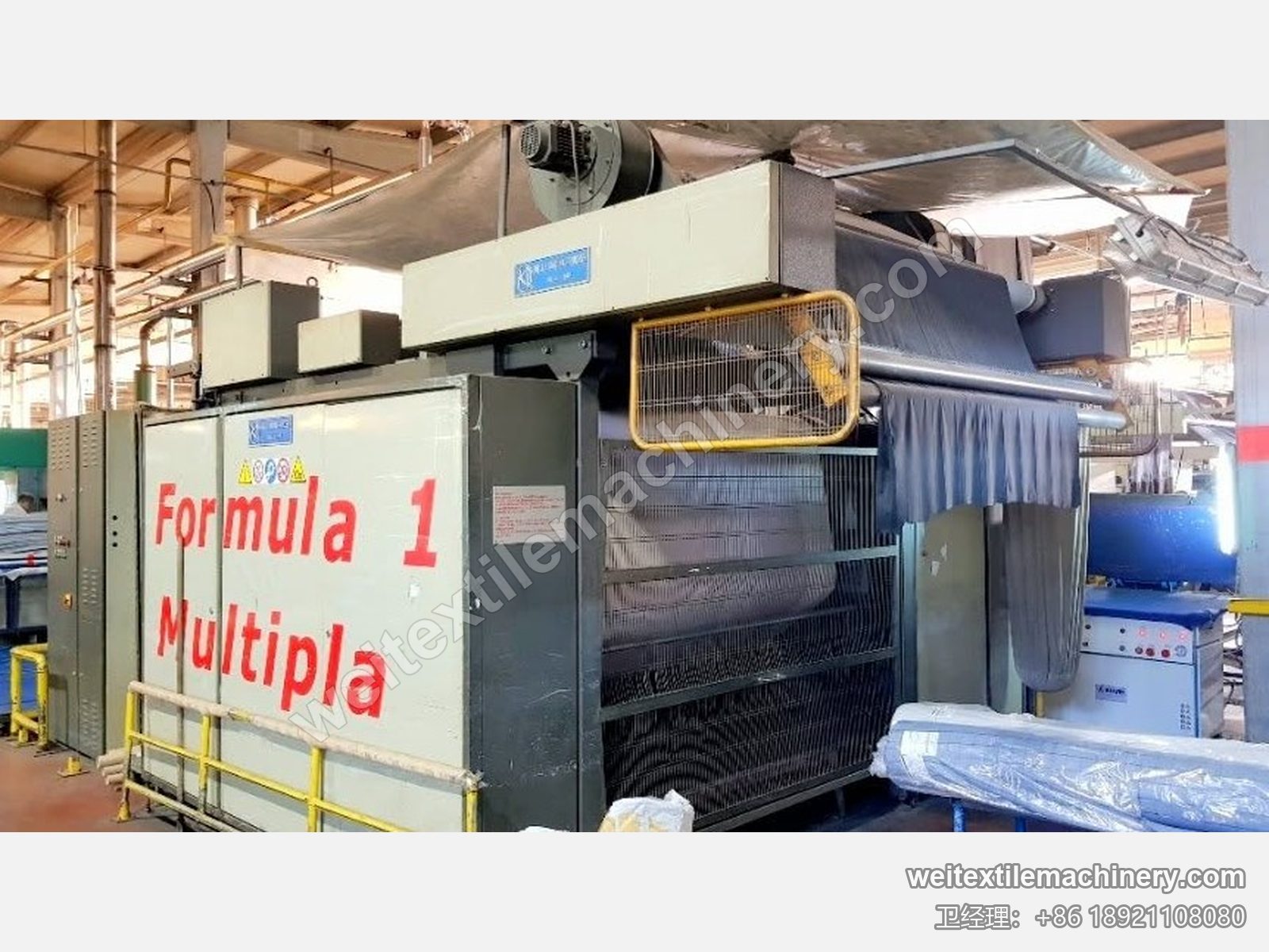 二手 KD Formula 1 Formula 1 Multipla 给湿压光蒸呢机整机,机身字样、上部压光段与走布