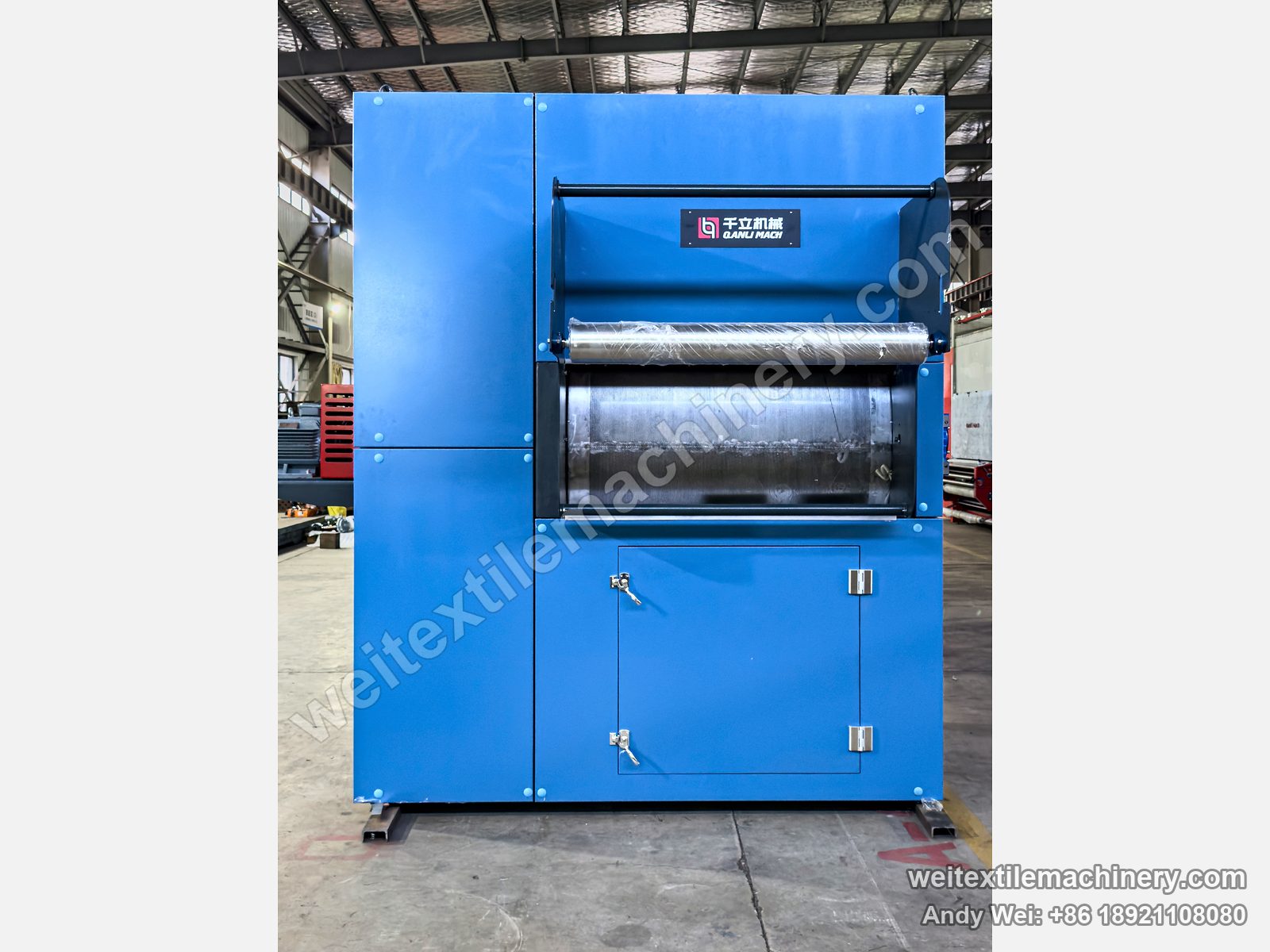 QL WPF-MTFSSG Wool Tops Shrinkproofing Line, front view of a single unit, upper and lower rollers